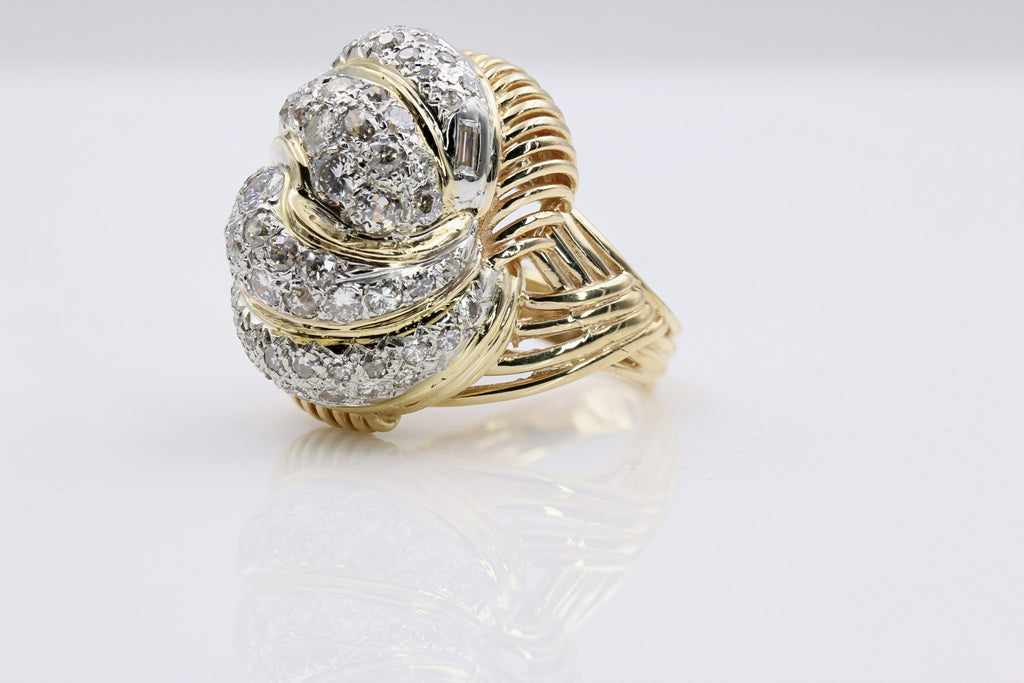 gold diamond dome ring