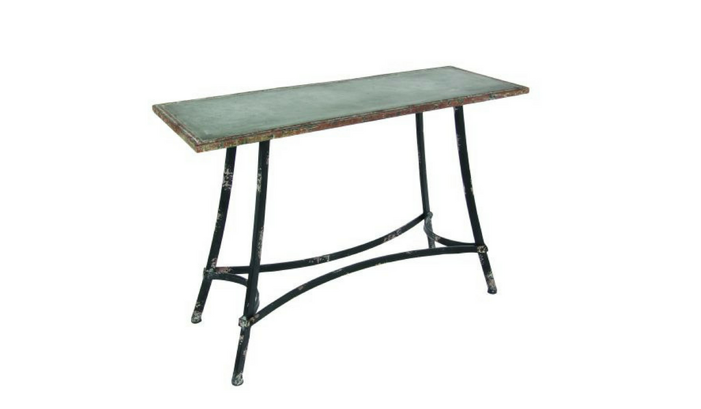 Distressed Metal Console Table