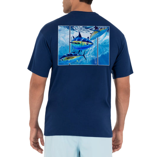 Guy Harvey | Men's Florida Mahi Short Sleeve Pocket Blue T-Shirt, Medium