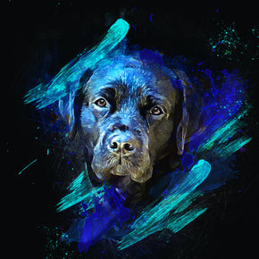 PAWSS - Waercolor Pet Portrait Dog Art | Aesthetic Neon