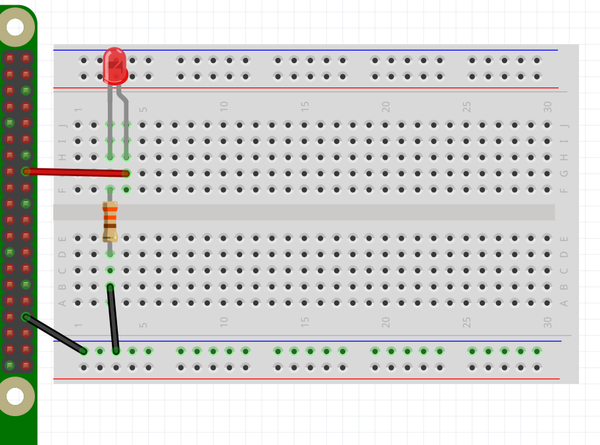 So verbindest du bei der LED die Anode mit Pin 16