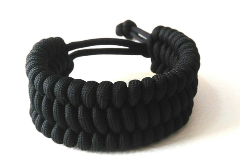 Black Paracord Bracelet Functional Survival Jewelry