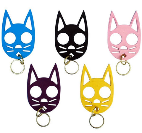 5 Cat Keychains with Pointy Ears for Self Defense
