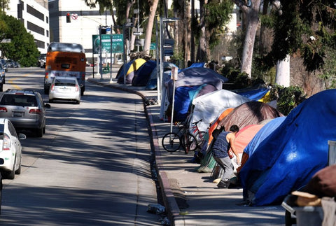 Homeless Tents on Sidewalk