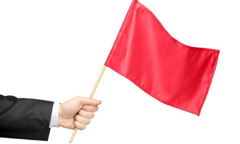 Man Holding Red Flag
