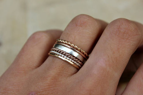 Silver and Gold Ring Layering