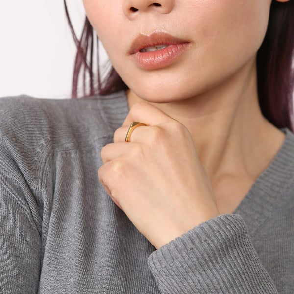 Asian Woman Wearing Solo Defender Ring Safety Jewerly