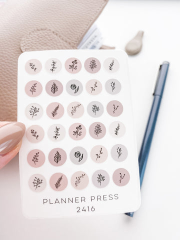 A6 Floral Bullet Journal Header Stickers | D120