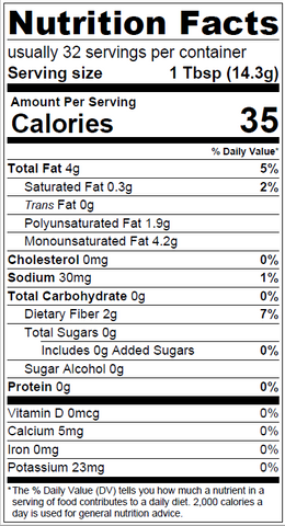 Original Pablo Kim's chimichurri Nutrition Facts