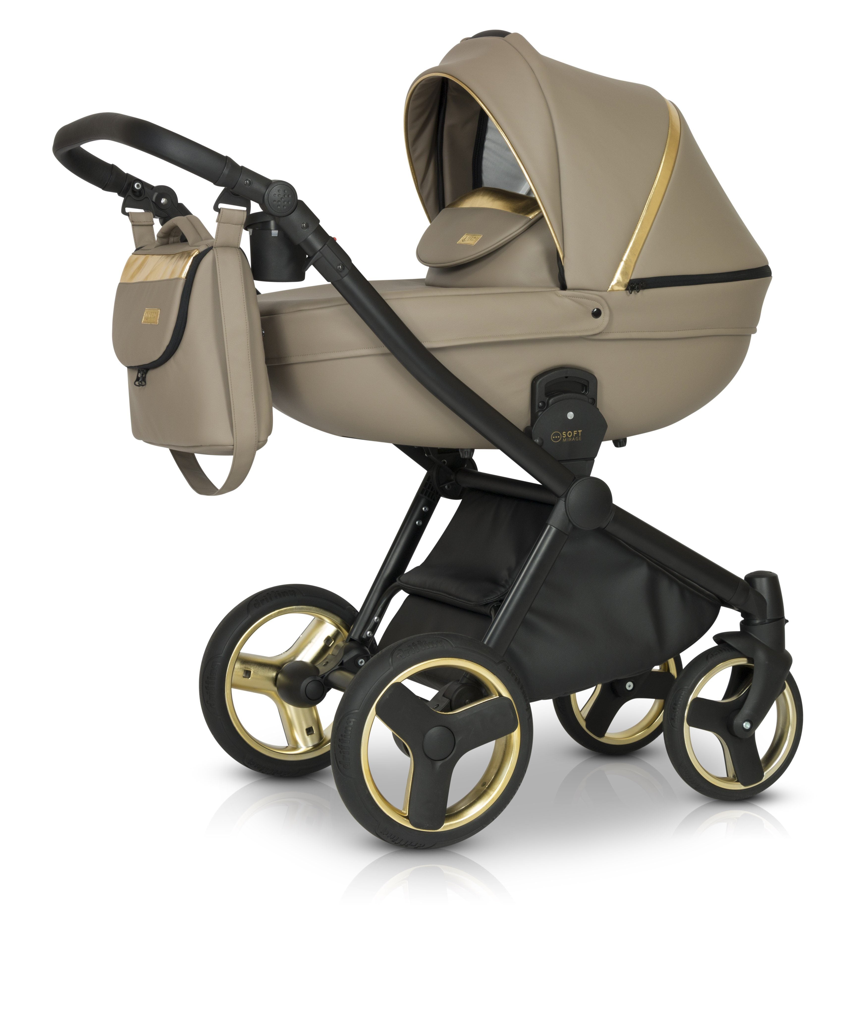 leather 3 in 1 prams