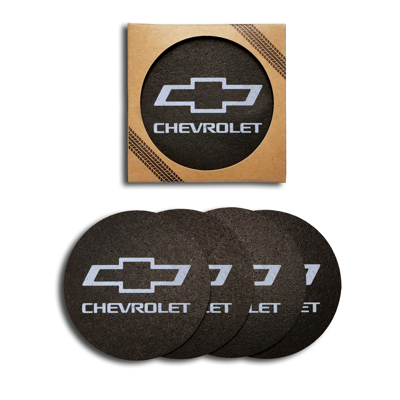 Chevrolet Recycled Rubber Tire (4 Pack) Coaster Set *Made In The USA