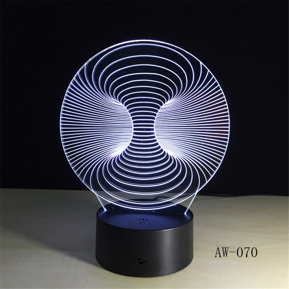 Abstract New 3D Lamp LED NightLight light Acrylic lamp Atmosphere Desk Table Decoration Lamp Novelty Lighting Drop Ship AW-070