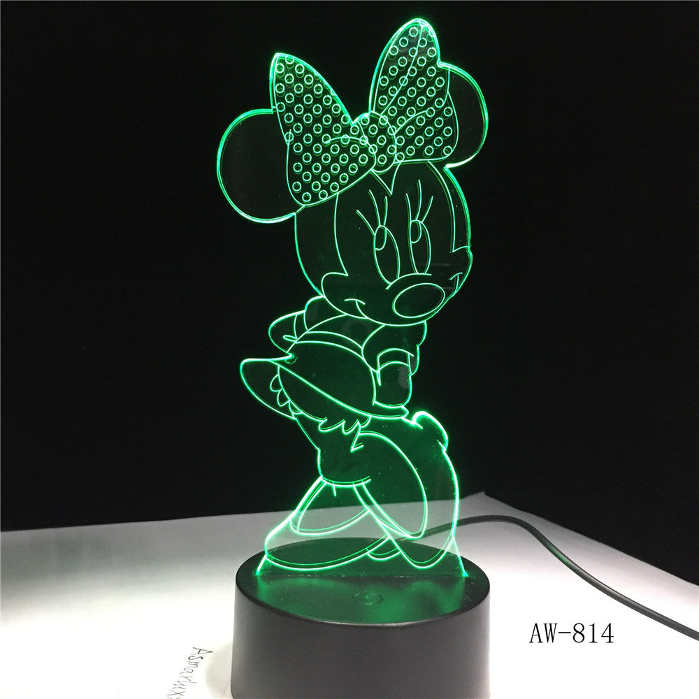 Mickey Minnie Mouse Cartoon 3d Led Night Light Novelty Table Desk