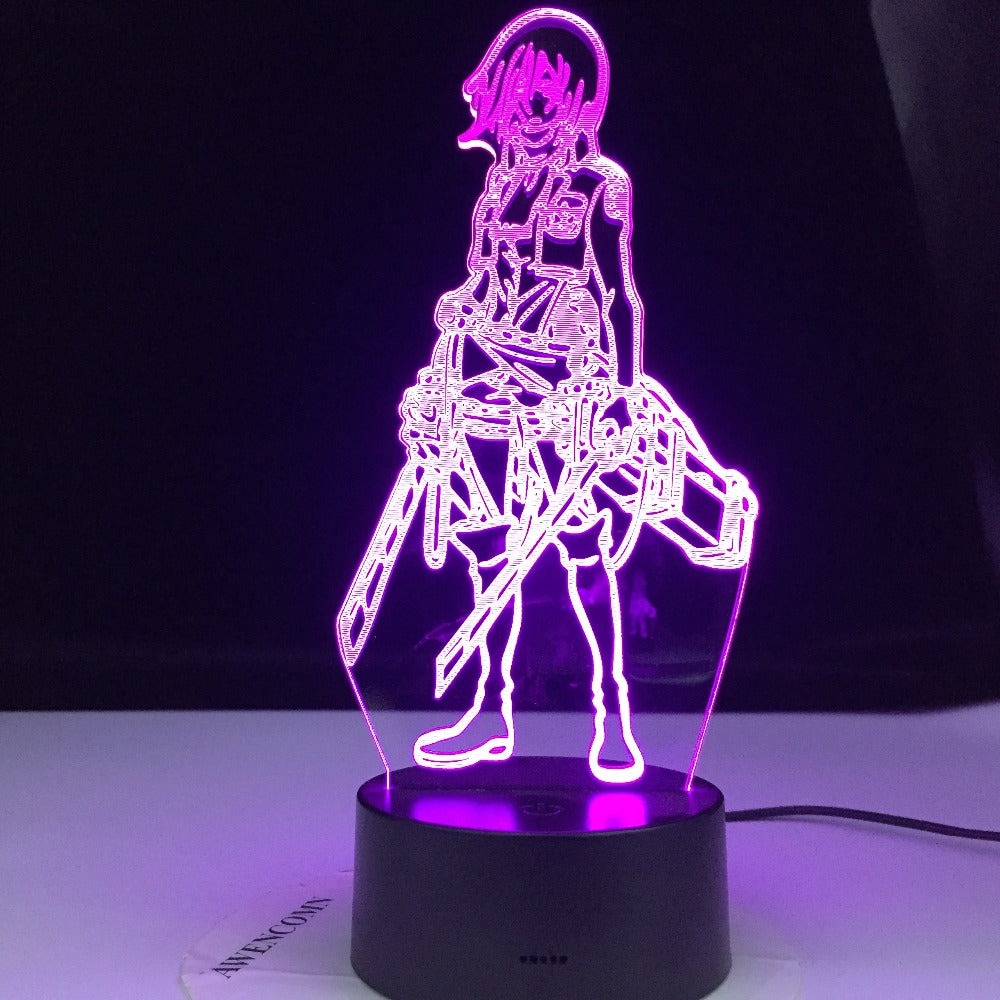 Attack on Titan Mikasa Ackerman Figure Kids 3d Lamp Nightlight for Roo ...