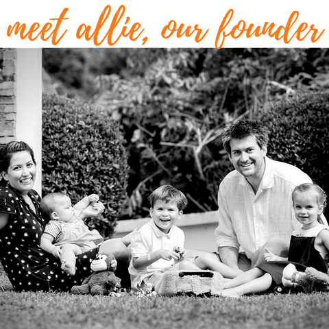 allie wieser with her husband and three children