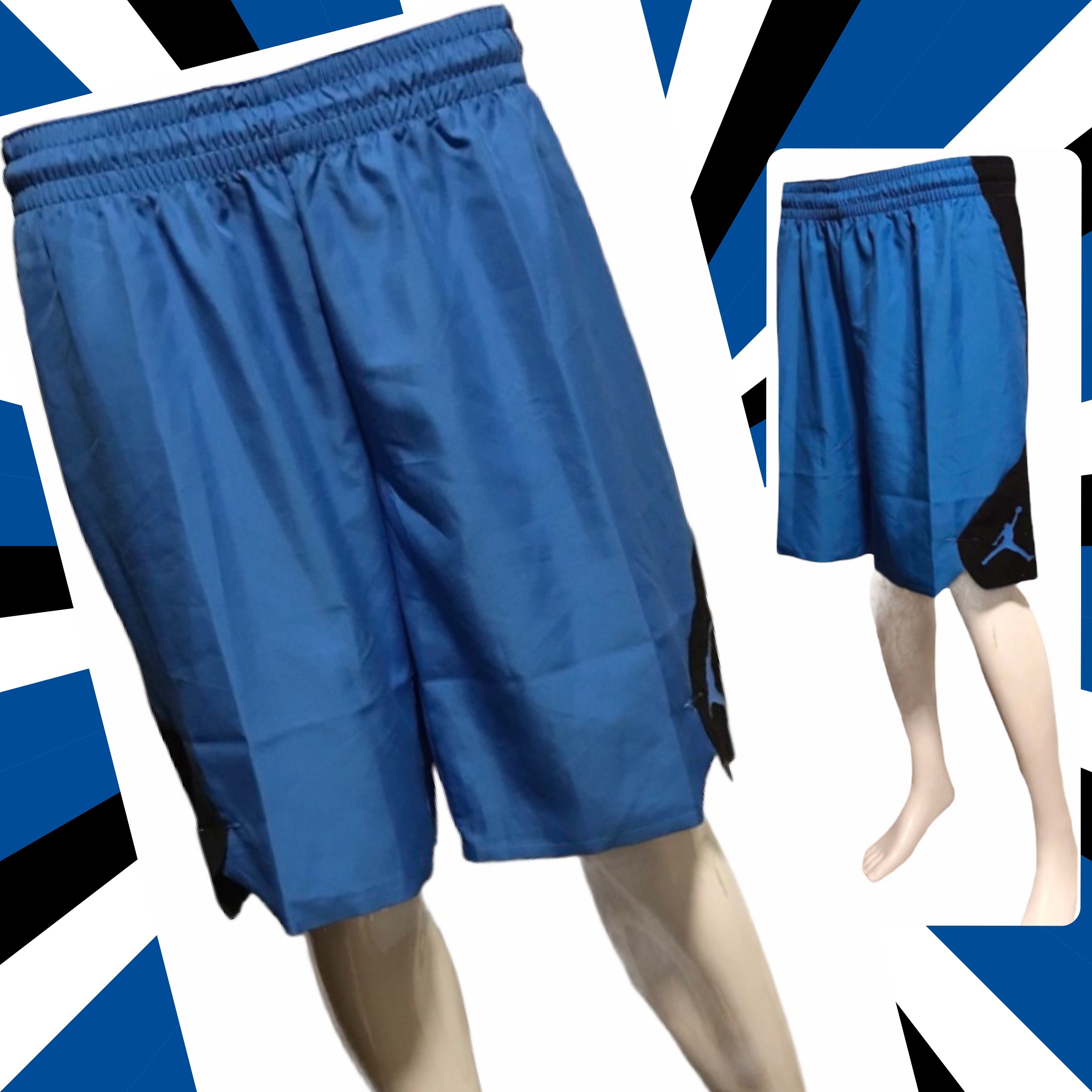blue and black jordan shorts