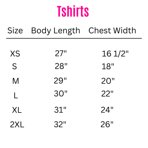 Chic SIze chart – Chic Shirt Shop
