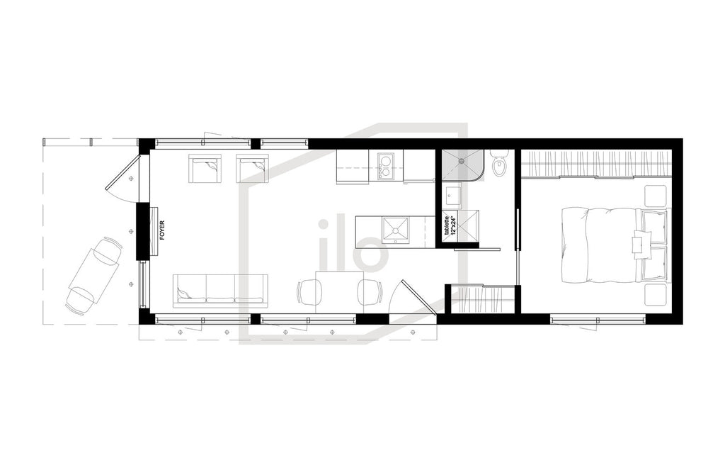 The 12’ x 34’ “Billy” Tiny House on Wheels by Ilo Mini Maison 