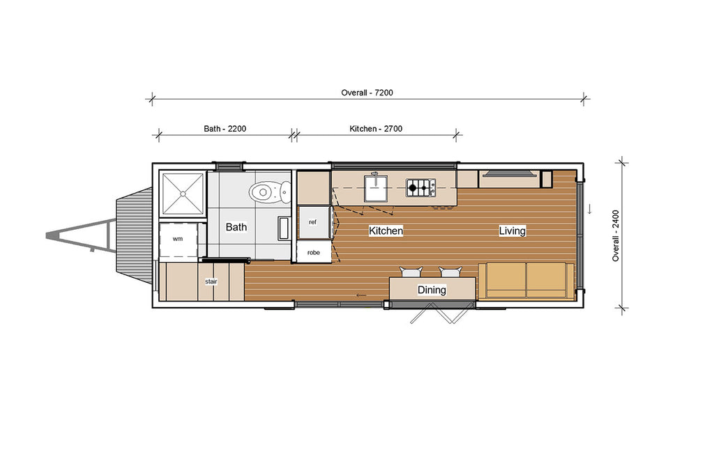 7.2m “Mooloolaba” Tiny Home on Wheels by Aussie Tiny Houses