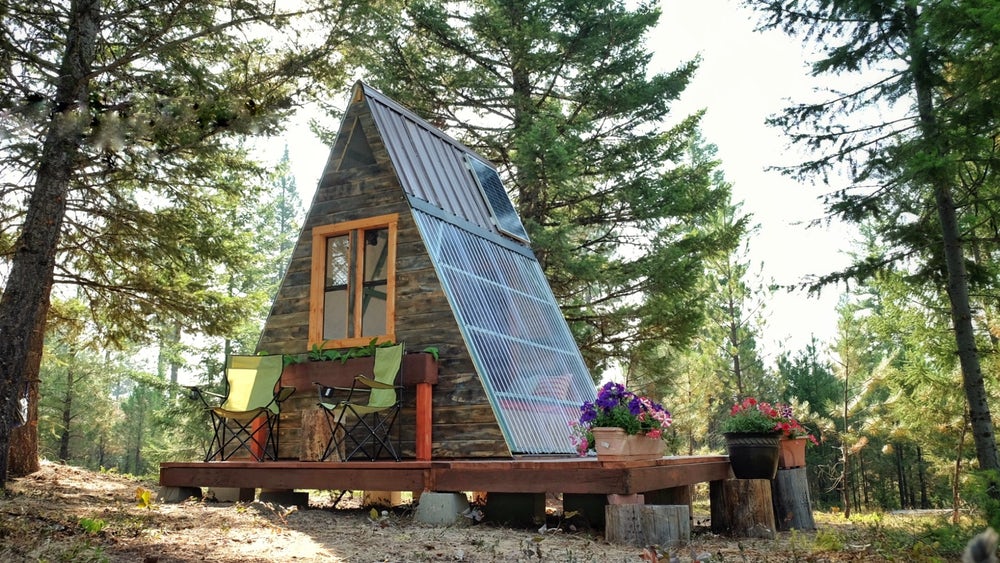 Tiny A-Frame Cabin built by couple for just $700 in only 3 weeks