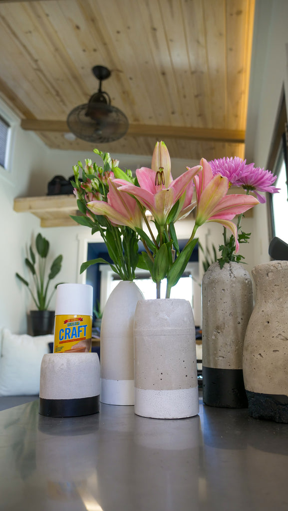 How to Make DIY Concrete Vases with Protective Bottom Coat!