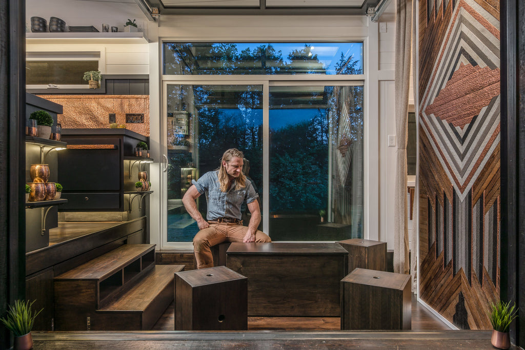 Escher Tiny House on Wheels by New Frontier Tiny Homes - Living Room