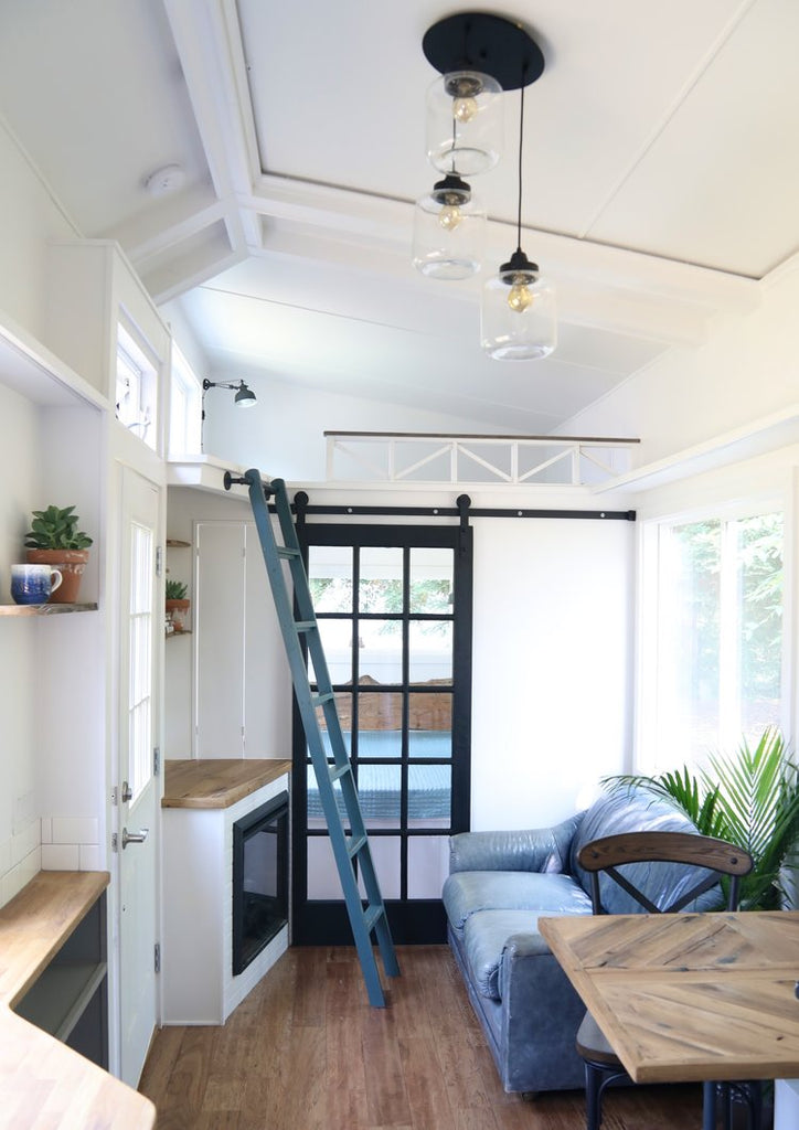 Pacific Pearl tiny home on wheels by Handcrafted Movement - Living Room