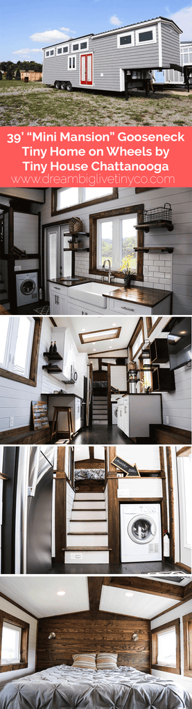 39’ “Mini Mansion” Gooseneck Tiny Home on Wheels by Tiny House Chattanooga