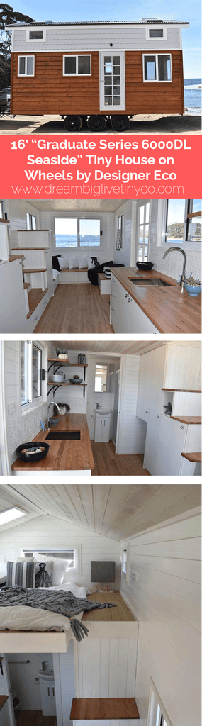 16’ “Graduate Series 6000DL Seaside” Tiny House on Wheels by Designer Eco Homes