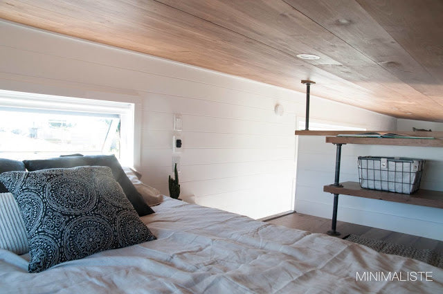 Eucalyptus Tiny Home on Wheels by Minimaliste Tiny Houses - Bedroom Loft