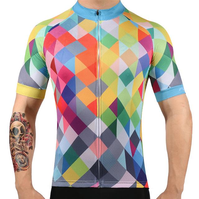 multi coloured cycling jersey