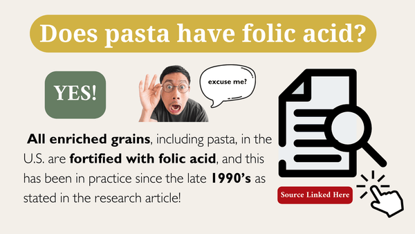 Does pasta have folic acid?