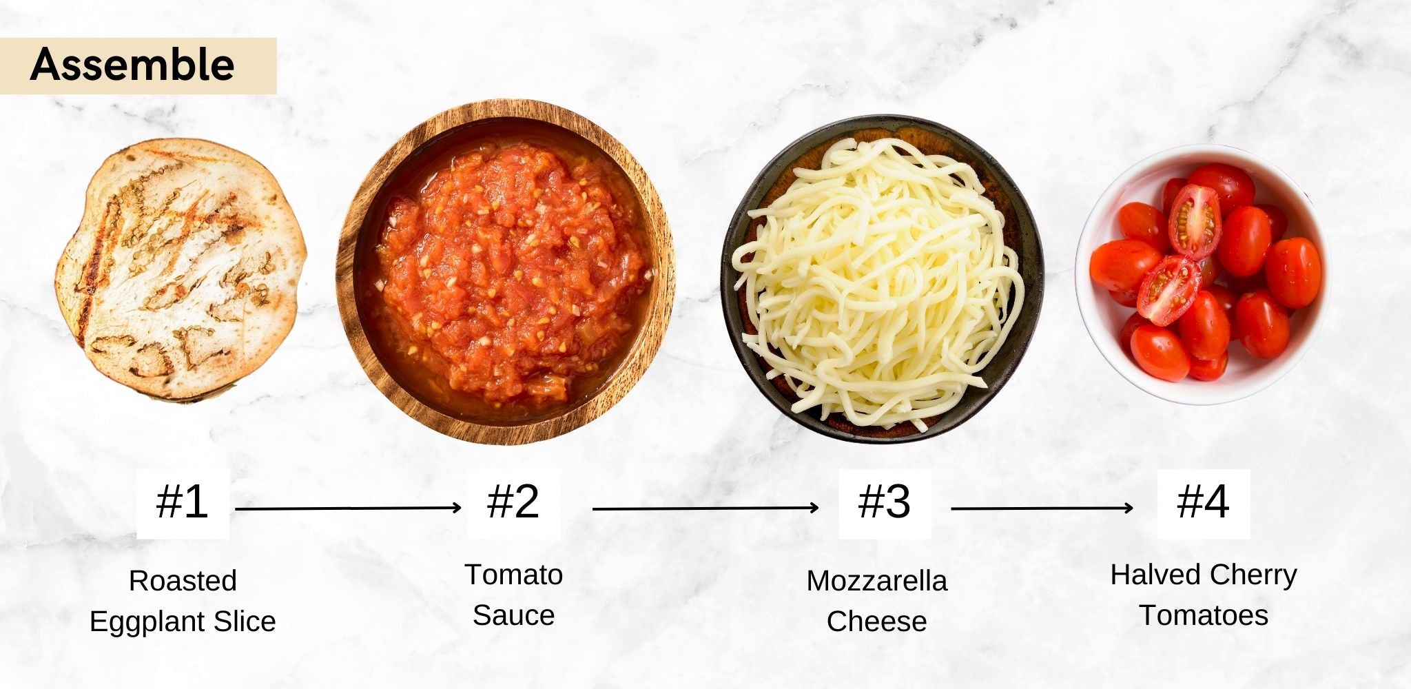 how to put together the eggplant pizzas