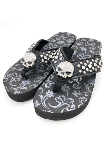 skull flip flops