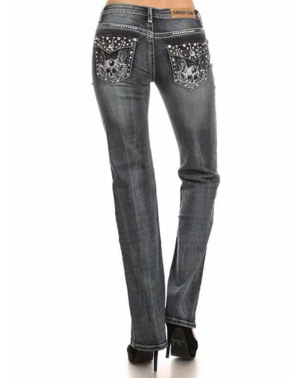 Home Naughty Too™ Distressed Skull Jean (4013)