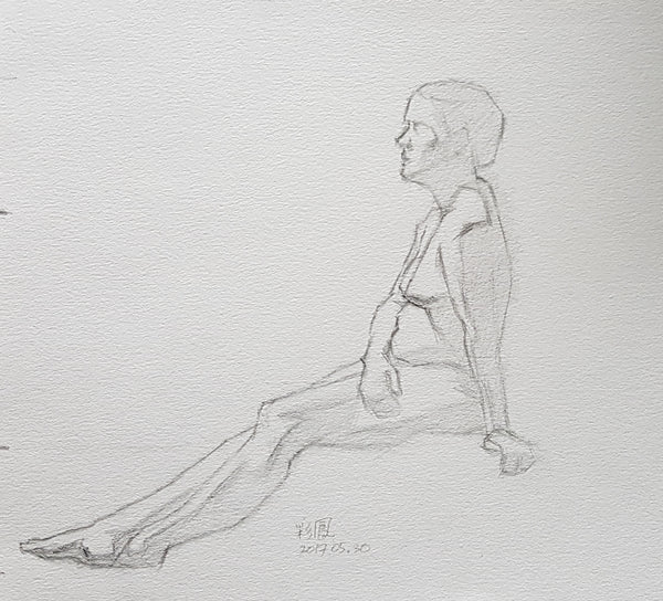 life drawing shortpose woman sitting pose