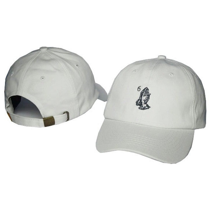 White Drake 6 God Prayer Hands Cap 