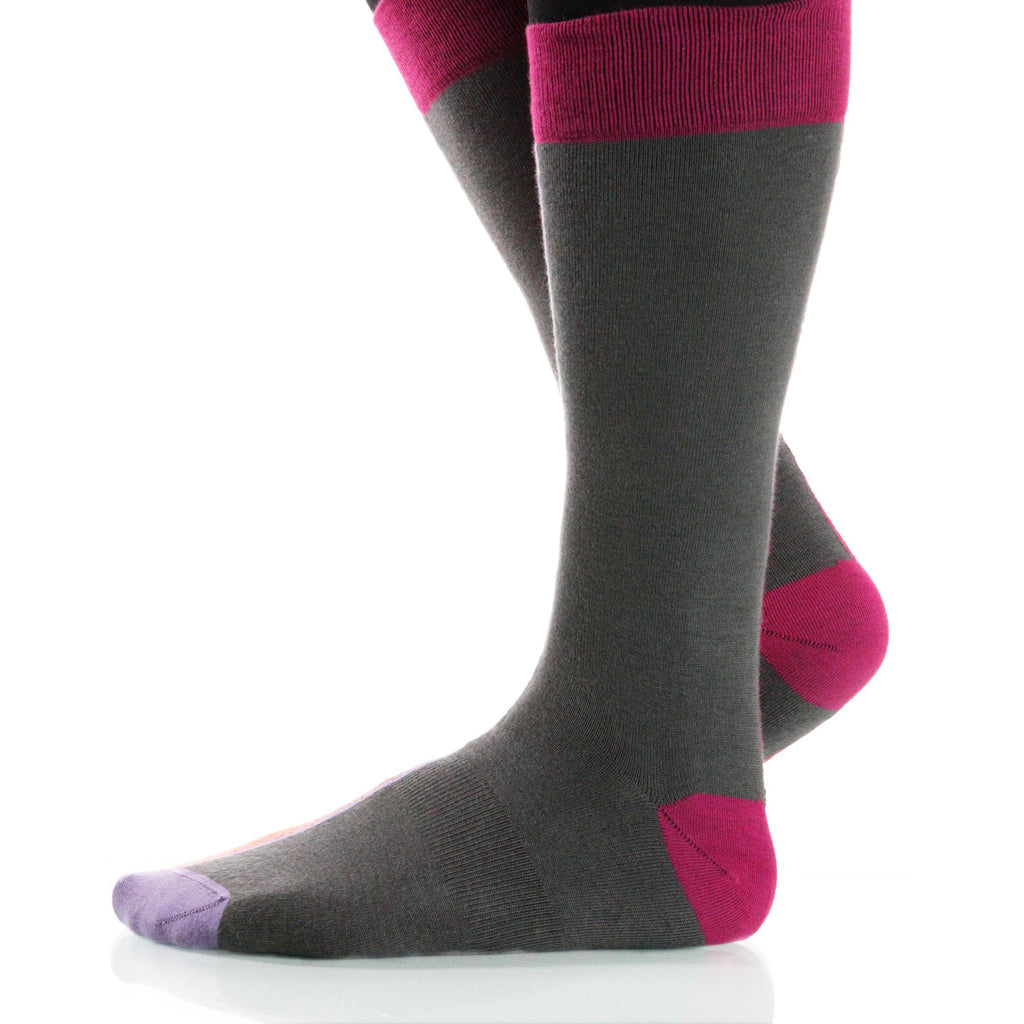 Chiaroscuro Paprika Men's or Women's Supima Cotton socks - Orange/Gray ...