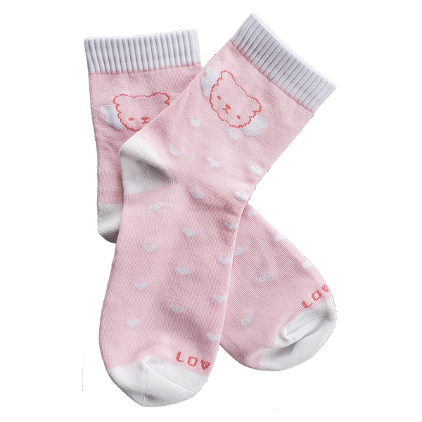 Pink Heart Socks by Fujibee