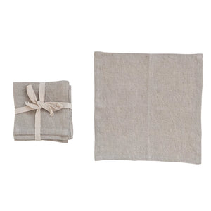 Stonewashed Linen Cocktail Napkins, Set of 4 Natural Linen - A Design Resource