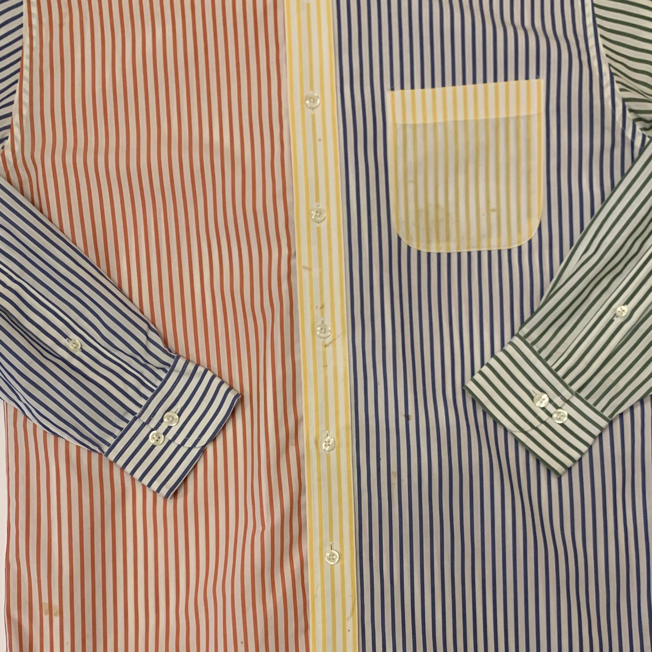 Vintage: 00 s Brooks Brothers Stripe Color Block Oxford