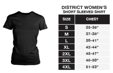 Womens Dolphin T-Shirt Sizing Chart