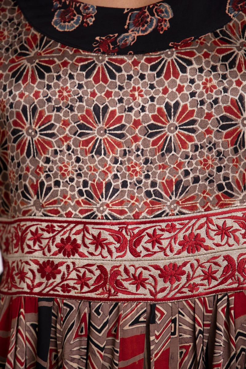 Mahrani Cotton Silk Patchwork Dress