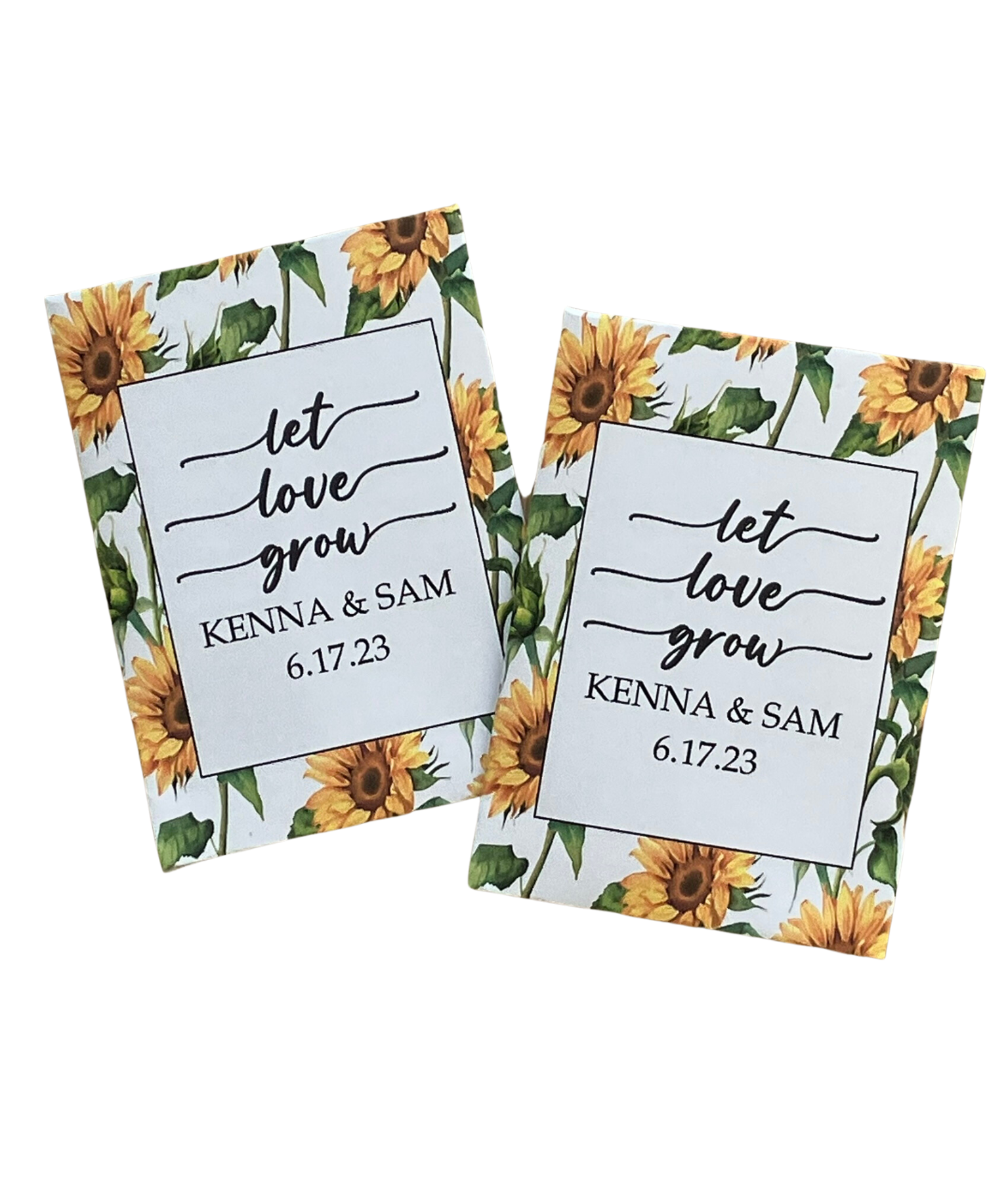 NEW Sunflower Background Wedding Seed Packets – Favor Universe