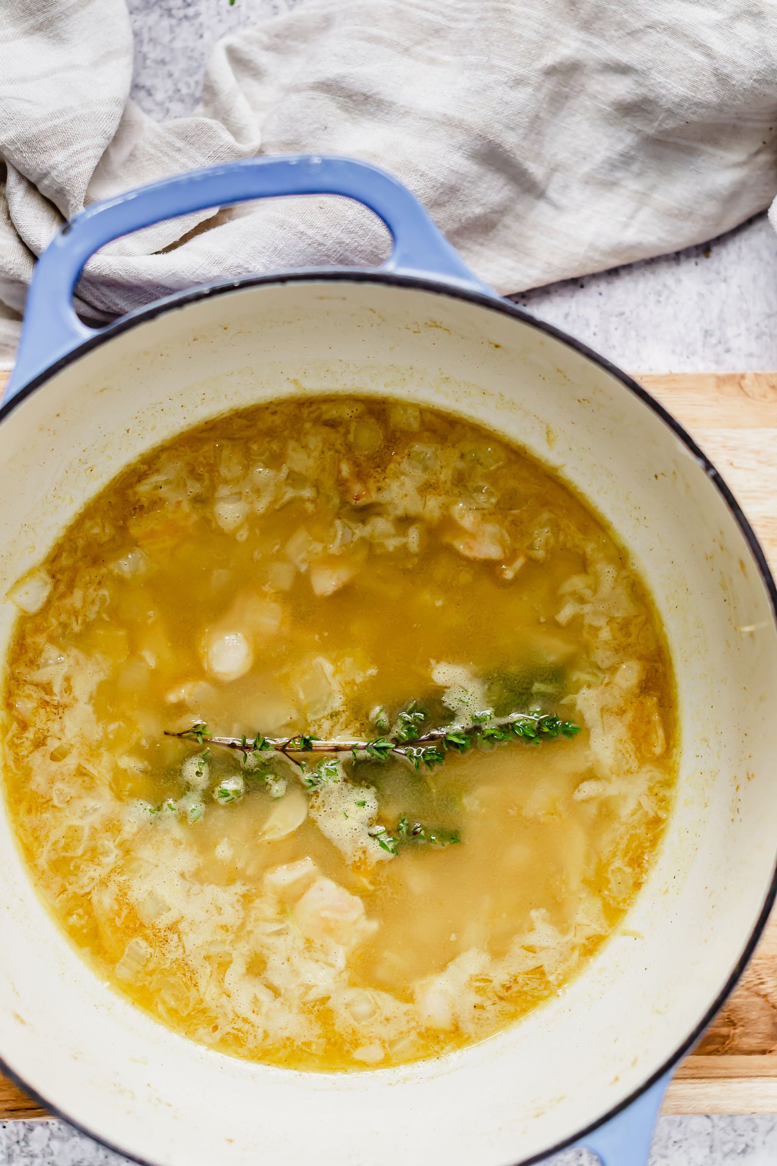 Curry chicken broth in dutch oven for xiao long bao recipe