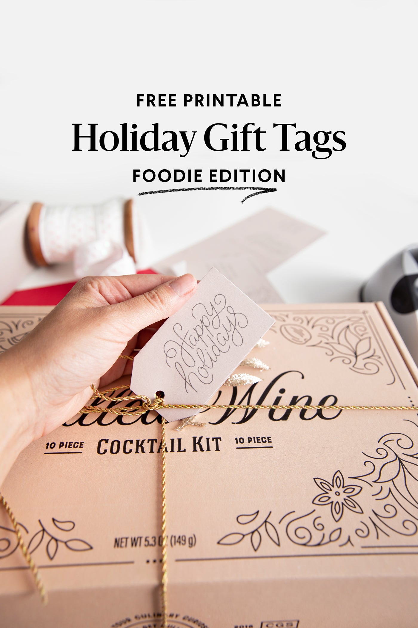 Holiday Gift Tags, foodie edition, free to print