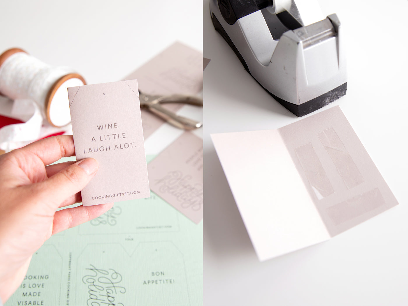 cutting out free printable holiday gift tags
