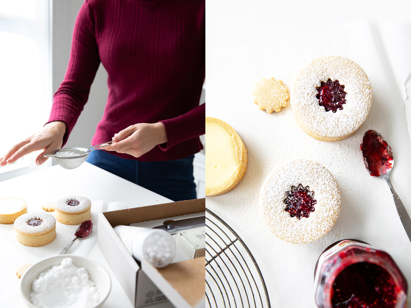 Making a Linzer Tart for Christmas dessert