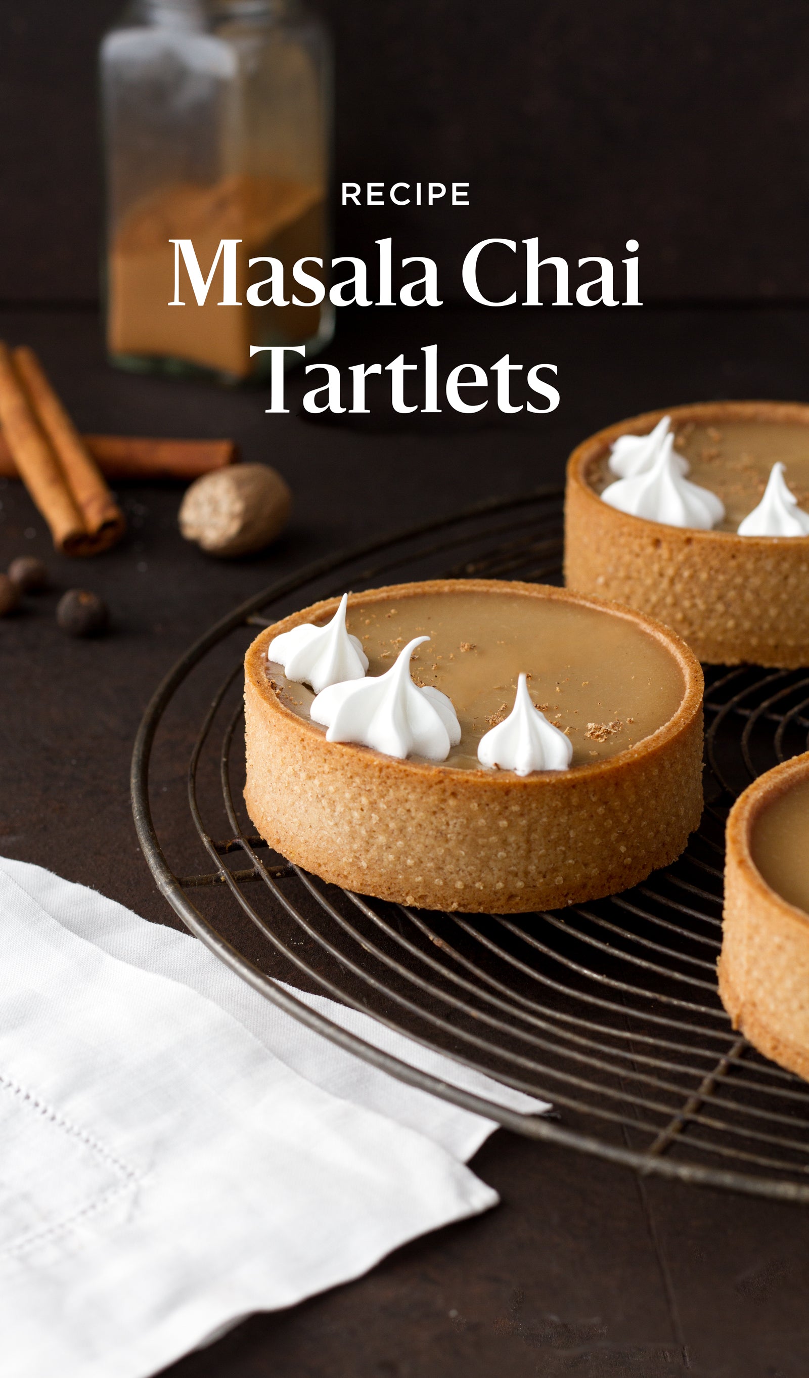 recipe for masala chai custard tarts Pinterest image