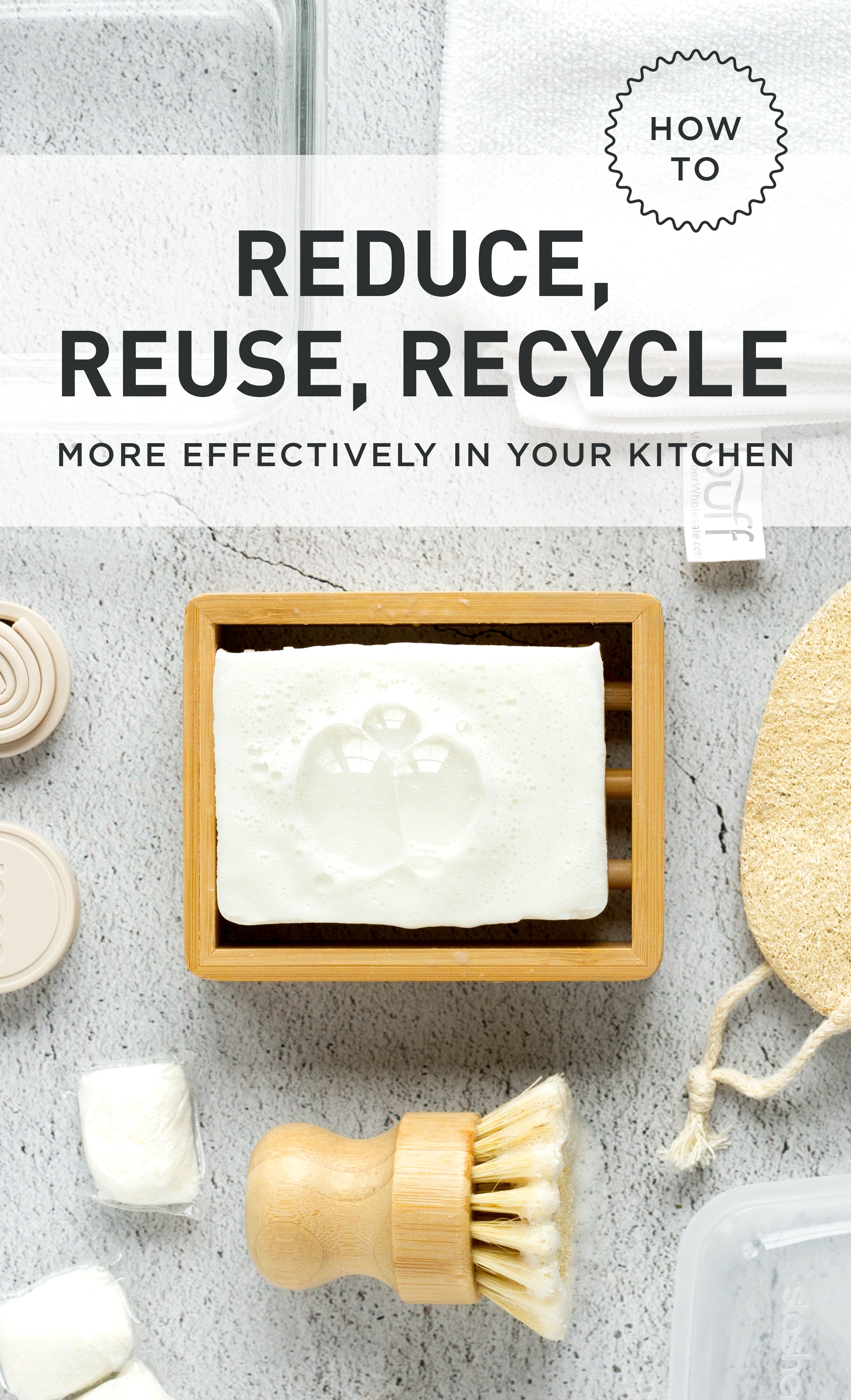Reduce Reuse Recycle in your kitchen pinterest image
